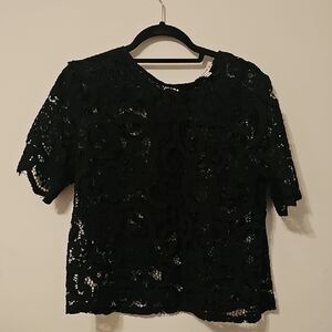 Nanette Lepore Black Lace Blouse